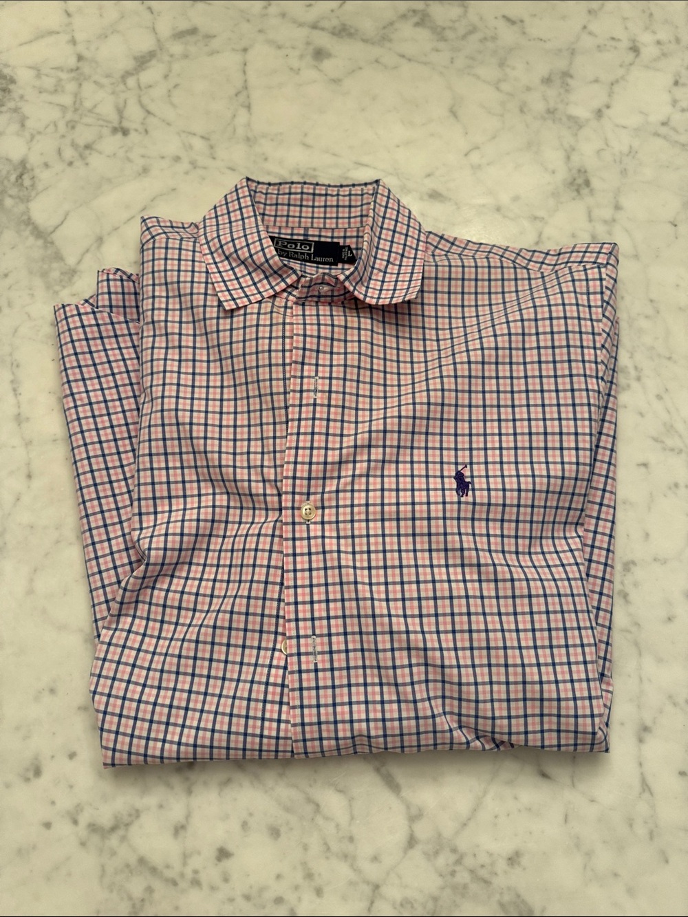 Polo by Ralph Lauren Pink and Blue Checked Button-Down Shirt